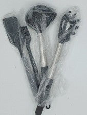 Utensilios de cocina de 4 piezas de acero inoxidable/goma (nuevos en plástico) más largos 12,5"