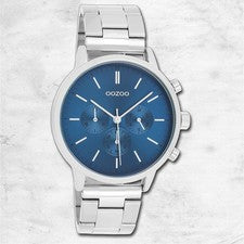 Oozoo Hombre Reloj de Pulsera Oozoo Relojes Análogo Acero Inoxidable Plata
