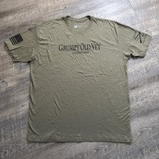 Camiseta Grunt Style Grumpy Old Vet I Do What I Want verde gráfica cuello redondo - 2X