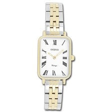 Oozoo reloj de pulsera para mujer plata oro analógico Vintage Series correa de metal UOC20411