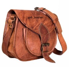 Bolso de mano vintage de cuero de primera clase para mujer