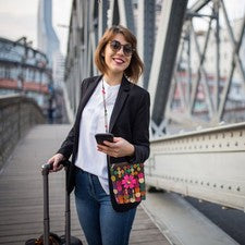 Bolso Bandolera Boho Bandolera Concha de Coco Eslinga Tejida para Mujer Bolso Cartera