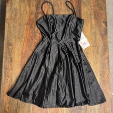 Vestido negro brillante para mujer Honey and Rosie | Correa de espagueti | Talla S