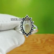 Anillo de regalo hecho a mano de plata esterlina 925 con piedras preciosas de prehnita talla 5 a 13 de EE. UU.