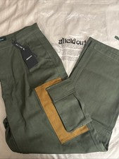 Afield Out - Pantalones cargo para hombre talla grande Daybreak verde militar nuevos con etiquetas precio de venta suger