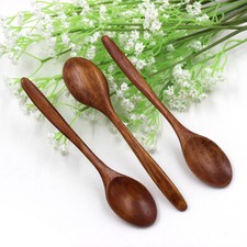 Lote Cuchara de Madera Bambú Cocina Utensilios Herramienta Sopa Cucharadita Catering