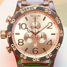 NUEVO Reloj Nixon 51-30 Cronógrafo Tono Oro Rosa A083-897 HOMBRE MUJER REGALO ¡ENVÍO RÁPIDO!