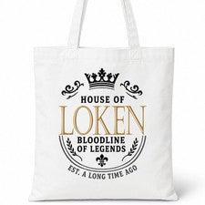 Bolso de Mano LOKEN Family Surname House Of White Algodón