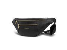 CHAMPS Cuero Unisex Hombre Mujer Cinturón Bolso Cintura Pack Bolso - Negro Talla Única