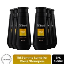 Champú TRESemme Brillo Laminar Brillo Impulsar Cuidado del Cabello Acabado Suave 400 ml, Paquete de 6