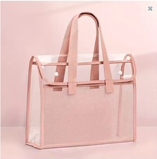 Elegante Bolso de Mano Transparente Impermeable para Mujer PVC Transparente Bolso de Hombro