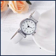 Reloj pulsera de cuarzo para mujer esfera pequeña correa de cuero correa delgada para dama