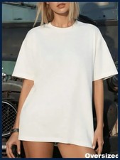 2026 Nueva Llegada Para Mujer Camiseta Grande Urbana Causal Moda Color Puro Corta