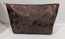 Bolsa de Maquillaje Nordstrom Beauty Cosmetics Cuidado de la Piel Nueva Bolsillos Marrón Metálico