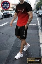 Conjunto deportivo de verano para hombre camiseta y pantalones cortos de manga corta conjunto informal Stre