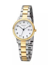 REGENT W-0273 Reloj Mujer Bicolor 30mm Blanco Correa Metal 3 BAR