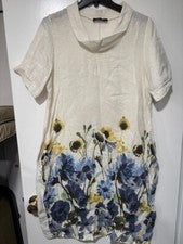 Vestido para mujer FRANCESKA BETTINI blanco con diseño talla L ITALIA
