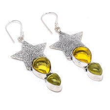 Pendiente de joyería de plata esterlina 925 hecho a mano de piedras...