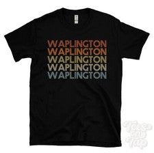 CAMISETA WAPLINGTON ESTILO RETRO REPETIDO Hombre y Mujer Novedad Genial Nombre Regalo