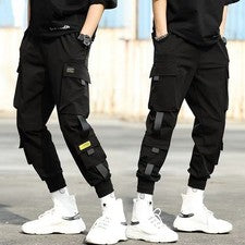 Pantalones Pantalones Cortos Para Hombre Sueltos al Tobillo Informales Moda Pantalones Populares con Bandas