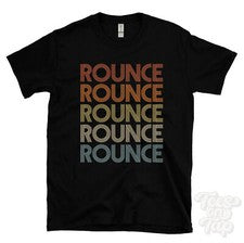 CAMISETA ESTILO RETRO REPETIDA ROUNCE Hombre y Mujer Novedad Genial Nombre Regalo