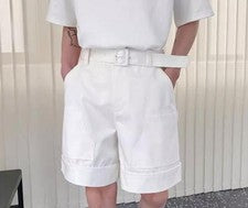 Para hombres Nuevo Moda Verano Informal Suelto Pantalones Cortos Juveniles Carga Pantalones Cortos Cinturón Ajustado