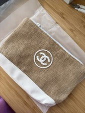 Chanel Beauty Eco Rafia Maquillaje Bolsa Blanco Nuevo