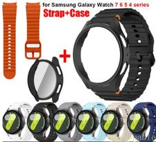 Correa de reloj deportiva de silicona + estuche para reloj Samsung Galaxy 7/6/5/4/FE 40/44 mm