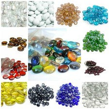 200 CUENTAS DECORATIVAS REDONDAS DE GUIJARROS DE VIDRIO *Muchos COLORES* 17-20 mm