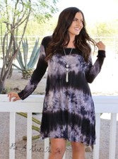 EE. UU. Nuevo VESTIDO TÚNICA BABYDOLL BOHO TIE DYE AZUL MARINO SUAVE PARA MUJER S M