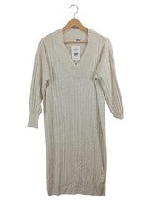 Vestido de punto ONLY talla 36 punto acanalado escote en V beige