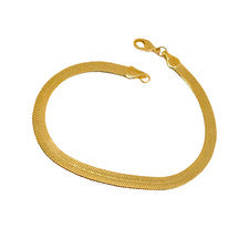 Brazalete de eslabones de espiga relleno de oro de 18k para mujer de 5 mm