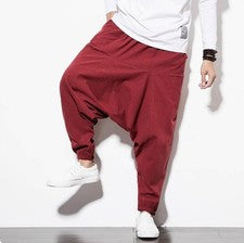 Hombres Chino Algodón Forrado Suelto Calce Informal Moda Pantalones Harén Hip-hop