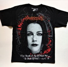 Camiseta EVANESCENCE RARA Logo Bordado Amy Lee Fallen Lacuna Bobina Gótica