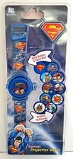 NUEVO DC Comics SUPERMAN Niños Proyección Reloj Proyectos 10 Imágenes (Batería Nueva)