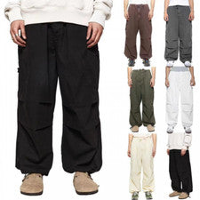 Pantalones de trabajo informales de moda para hombre de algodón y lino cintura elástica color liso