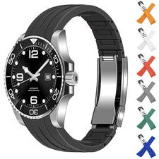 Nuevas correas de reloj de silicona de extremo curvo de 18 20 21 22 mm correa de repuesto de goma suave