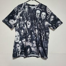 Camiseta Personajes de Terror Informal Estilo Callejero Elastizada Cuello Redondo Talla XXL.