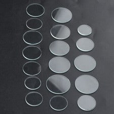 Juego de 18 piezas de lentes transparentes de cristal plano para relojes accesorios