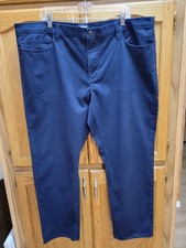 Pantalones informales de algodón cepillado calce ajustado pierna recta de Lands End nuevos sin etiquetas para hombre. 42