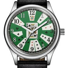Reloj de pulsera Cards Deck Casino Theme de moda con cara de 38 mm