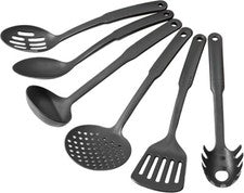 Juegos de utensilios de cocina de 6 piezas / Modernos y elegantes ANTIADHERENTES (1901) negro 30 cm