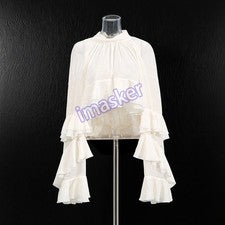 Nueva Camisa Para Mujer Nueva Moda Informal Manga Larga Volantes Camisa Corta de Gasa