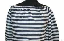 MAUI WOWIE KLEID KURZARMKLEID BLAU WEISS GERINGELT / GESTREIFT Gr. S 36 38 NEU
