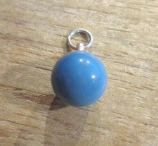 COLGANTE DE CUENTAS REDONDAS PIEDRA ESCORIA AZUL SUECO BERSLAGGSTEN NATURAL PLATA 925 16 MM