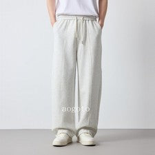 Pantalones largos sueltos con cordón informales deportivos estilo americano para hombre talla primavera