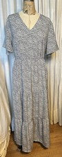 Moda Mujer Pequeño Gris Negro Blanco Estampado Animal Manga S L Vestido Talla XL NUEVO CON ETIQUETAS