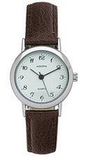 Adora Analógico Reloj de Mujer Acero Inoxidable Plateado Pulsera Cuero Braun