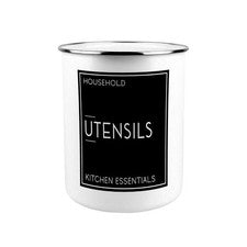 Olla de utensilios minimalista invertida - Esmalte XL organizador de utensilios de cocina decoración regalo