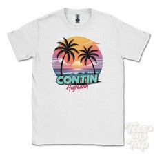 CAMISETA CONTIN HIGHLAND - Retro Estilo Miami Divertida Parodia de Verano Reino Unido